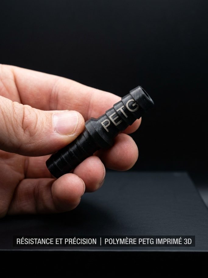 Racord de fixation de tuyauterie en PETG étanche et gravé