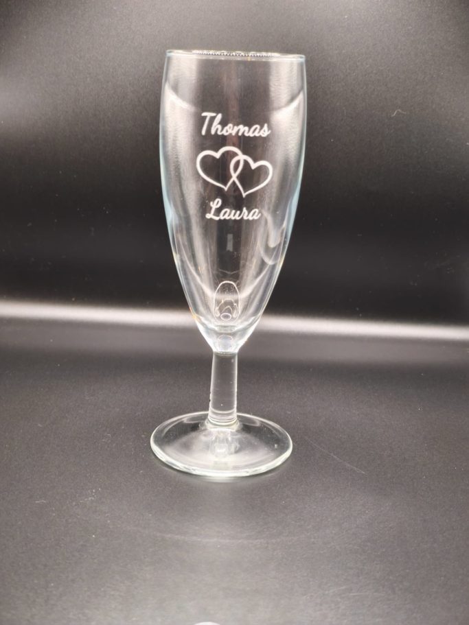 Verre de mariage gravé